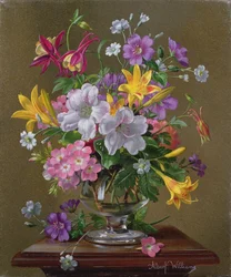 Zomerarrangement in een glazen vaas